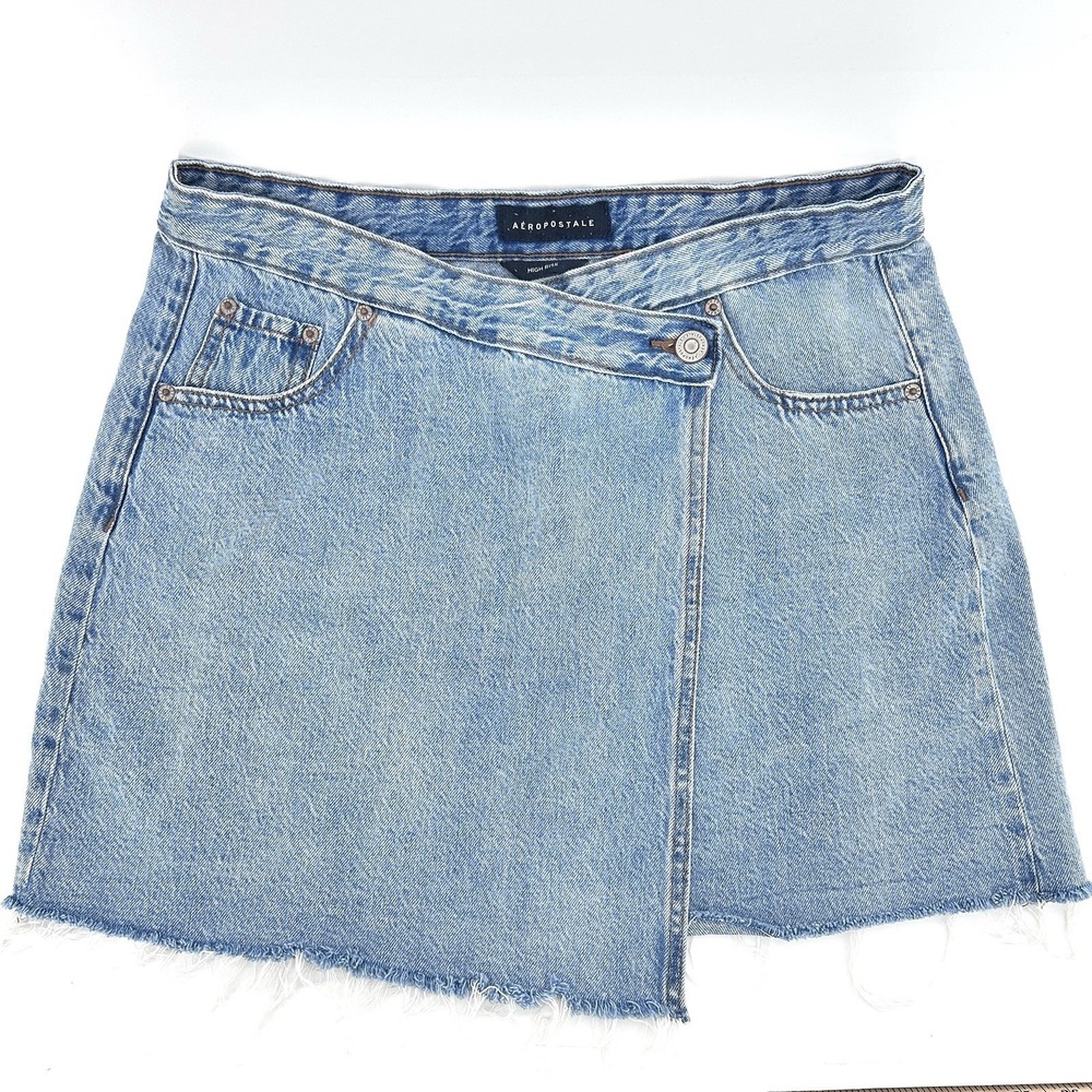 Indie Sleaze Asymmetrical Wrap Denim Mini Skirt 12 Bratz Popstar Y2K Mallcore